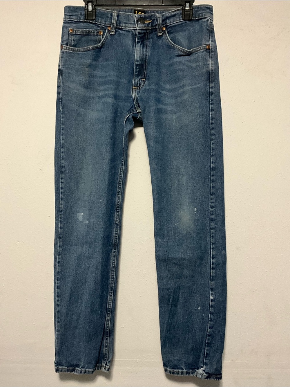 Lee 2000s Y2K Paint Splatter Distressed Denim Jeans Medium Wash Mens 32x32